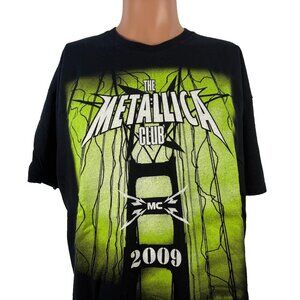 Metallica Club T Shirt Mens Size XL Black 2009 Rock Band